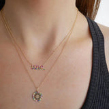 Rainbow CZ Soul Letter 925 Sterling Silver Necklace