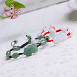 Jade Emerald Pixiu Beads Bracelet Bangle Charm Jewellery Hand-Carved Amulet