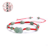 Jade Emerald Pixiu Beads Bracelet Bangle Charm Jewellery Hand-Carved Amulet