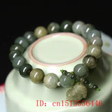 Emerald Green Bead Pixiu Bracelet Hand-Carved Woman Amulet