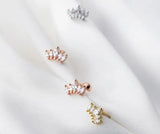 925 Silver Star Crown Stud Earrings