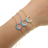 Moon Statement Bracelet for Women Bohemia Double Horn Pendant