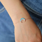 Moon Statement Bracelet for Women Bohemia Double Horn Pendant