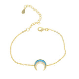 Moon Statement Bracelet for Women Bohemia Double Horn Pendant