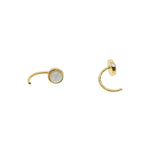 Mini Opal Charm Earring, 925 Sterling Silver