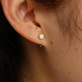 Mini Opal Charm Earring, 925 Sterling Silver