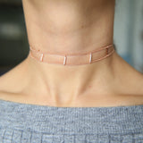 925 Silver Double Chain Choker Necklace