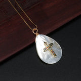 Religious Cross Eye Charm Pendant Choker Necklace