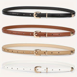 4pcs Women's Skinny Belts with Golden Metal Buckles
