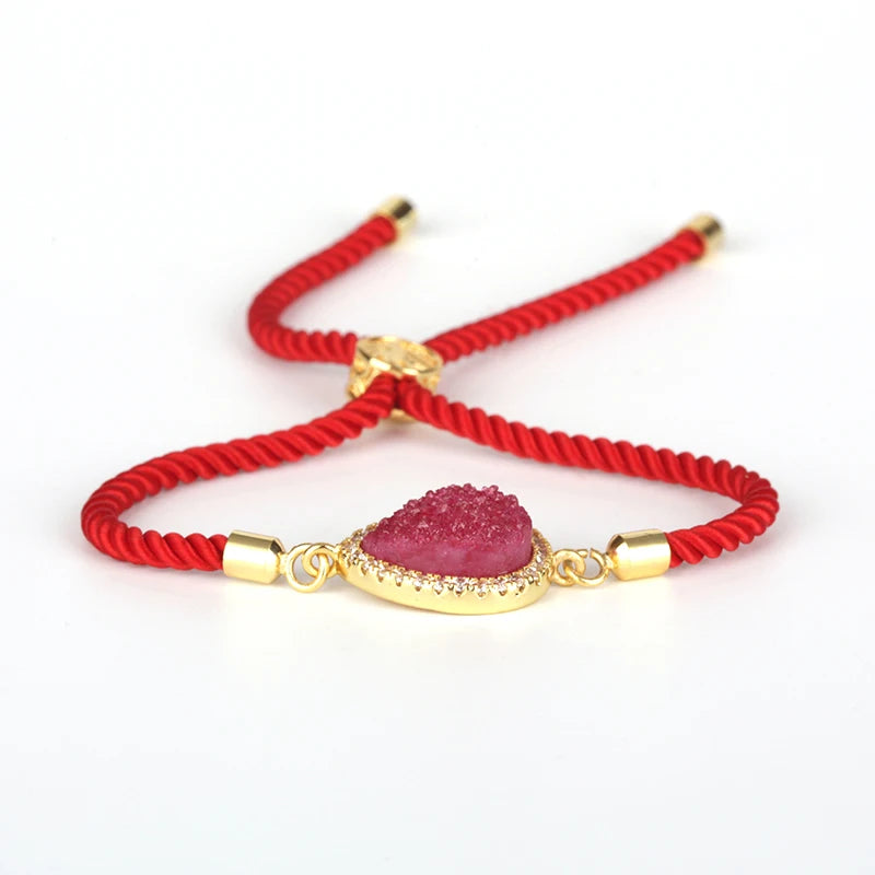 Pentagan Stone Charm Bracelet Adjustable Chain Bangle