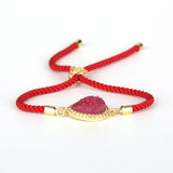 Pentagan Stone Charm Bracelet Adjustable Chain Bangle