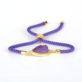 Pentagan Stone Charm Bracelet Adjustable Chain Bangle