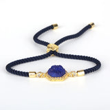 Pentagan Stone Charm Bracelet Adjustable Chain Bangle