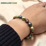Dark Peacock Hong Kong Baroque Pearls Bracelet Set