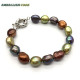 Dark Peacock Hong Kong Baroque Pearls Bracelet Set