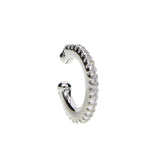 925 Silver CZ Circle Clip Earring