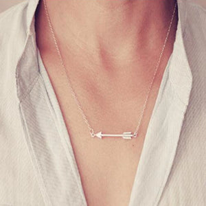Delicate CZ Sideway Choker Zirconia Arrow Charm 925 Sterling Silver Necklace