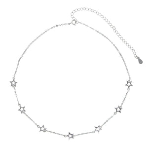 925 Silver Star Charm Choker Necklace