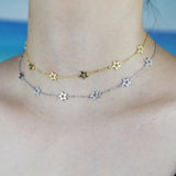 925 Silver Star Charm Choker Necklace