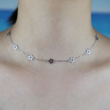 925 Silver Star Charm Choker Necklace