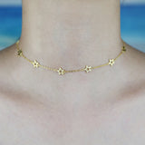 925 Silver Star Charm Choker Necklace