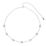 925 Silver Star Charm Choker Necklace
