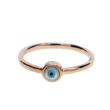 Evil Eye Glass Charm Silver Ring Size 6 7 8