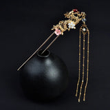 Tassel Dragon Flower Hair Sticks - Women's Jewelry