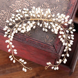 Pearl Long Hair Comb Bride Headdress Headband Hair Jewelry