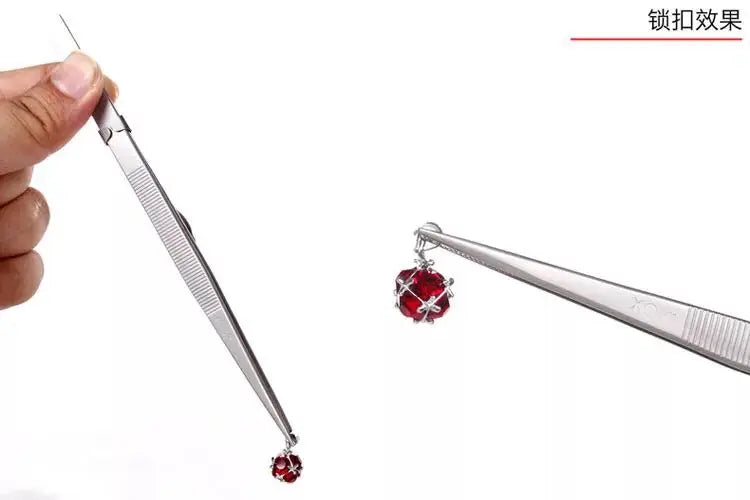 Diamond Gem Stone Tweezers Slide Locking Jewelry Tweezers Fine Tip