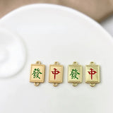 DIY Chinese Alloy Jewelry Material Double Hoop Earrings Red Blessing Koi Pendant