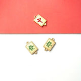 DIY Chinese Alloy Jewelry Material Double Hoop Earrings Red Blessing Koi Pendant