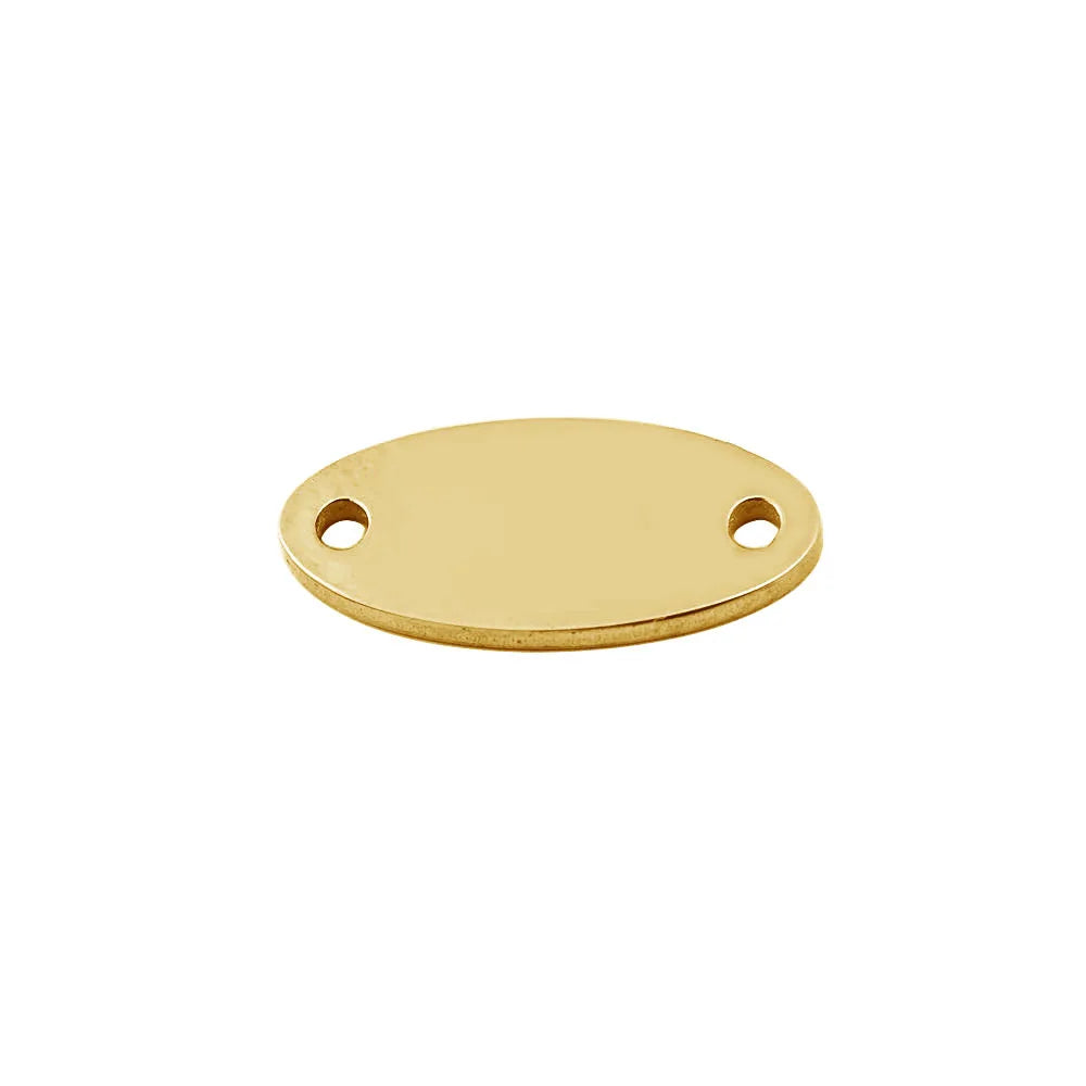 DIY Double Inner Holes Mini Oval Tags 6*14MM Logo 50pcs/Lot Stainless Steel