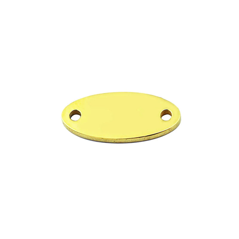 DIY Double Inner Holes Mini Oval Tags 6*14MM Logo 50pcs/Lot Stainless Steel