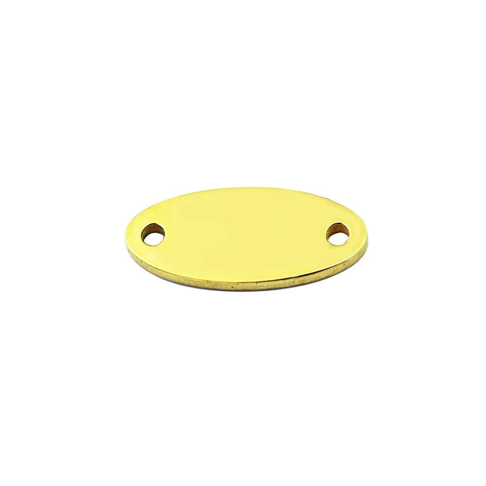 DIY Double Inner Holes Mini Oval Tags 6*14MM Logo 50pcs/Lot Stainless Steel