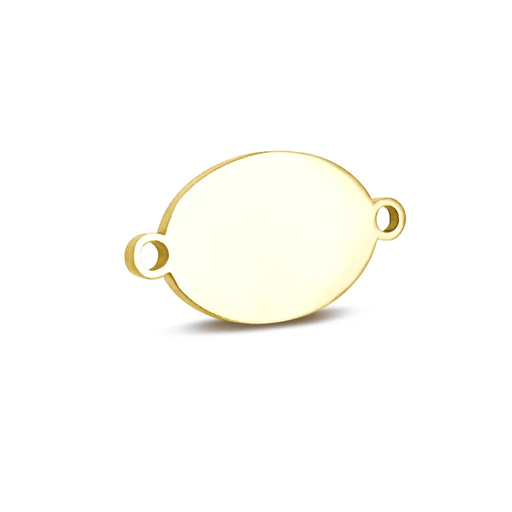 DIY Double Oval Tags 12*22mm 50pcs Stainless Steel