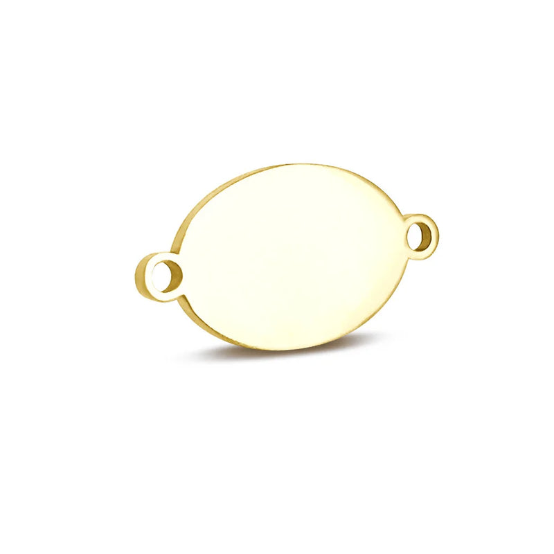 DIY Double Oval Tags 12*22mm 50pcs Stainless Steel