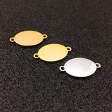 DIY Double Oval Tags 12*22mm 50pcs Stainless Steel