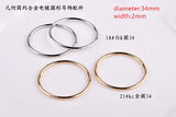 Alloy Geometry Round Shape Metal Charms for Earrings/Pendants