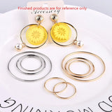 Alloy Geometry Round Shape Metal Charms for Earrings/Pendants