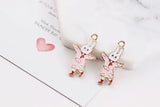 30pcs Alloy Drop Oil Animal Floating Locket Charms Pendants