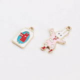 30pcs Alloy Drop Oil Animal Floating Locket Charms Pendants