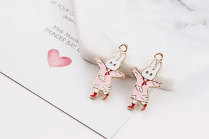 30pcs Alloy Drop Oil Animal Floating Locket Charms Pendants