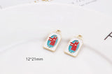 30pcs Alloy Drop Oil Animal Floating Locket Charms Pendants