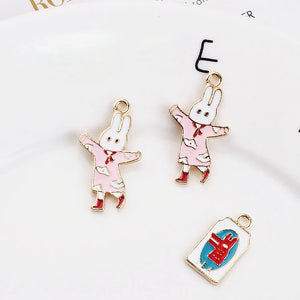 30pcs Alloy Drop Oil Animal Floating Locket Charms Pendants