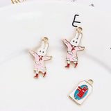 30pcs Alloy Drop Oil Animal Floating Locket Charms Pendants