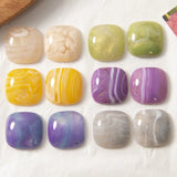 50pcs 18mm Glitter Print Square Resin Beads for Earrings/Hair Accessory