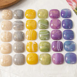50pcs 18mm Glitter Print Square Resin Beads for Earrings/Hair Accessory