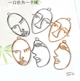 50pcs Exaggeration Cartoon Face Alloy Earring Pendants