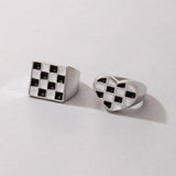 Love Heart Couples Rings Set Punk Oil Geometry Metal Wedding Jewelry